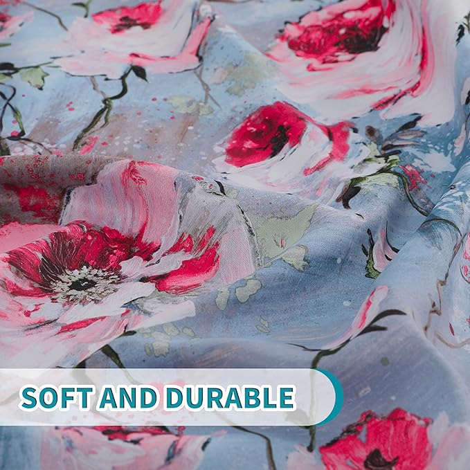 MYSKY HOME Vintage Curtains for Living Room, Floral Printed Thermal Insulated Drapes Panels with Grommet, 2 Panels, 52W x 95L Inch, Grey & Yellow