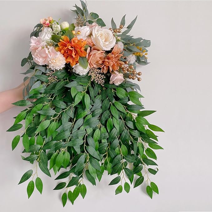 24PCS Italian Ruscus Greenery 54cm Artificial Greenery Stems Leaf Greenery Garland for Wedding Arch Flowers Centerpieces for Tables Balloon Arch Home Decor