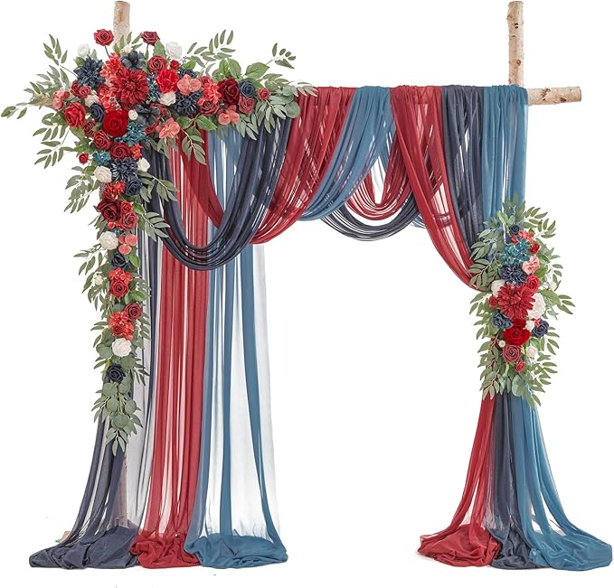 TINGE TIME Artificial Arch Flowers Kit Pack of 5, Wedding Decorations for Reception with Hanging Flowers, Wedding Arch Silk Floral Arrangements Ceremony Backdrop Bridal Shower Outdoor Party Decor