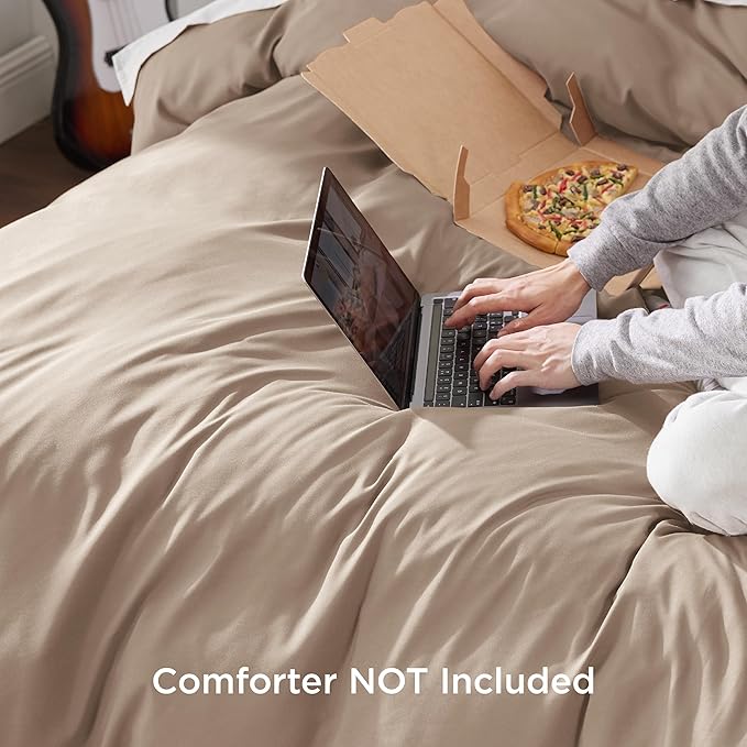 Bedsure Duvet Cover Full Size - Soft Double Brushed Bedding Set for Kids & Adults, Zipper Closure, 3 Pieces, Includes 1 Duvet Cover (80"x90") & 2 Pillow Shams, NO Comforter, Hazel