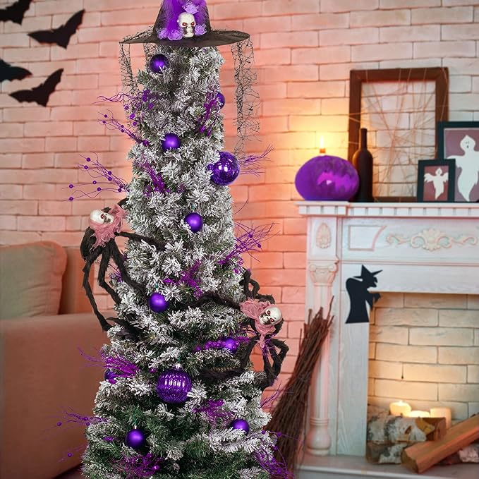 KI Store Purple Glitter Picks Sprays Set of 20 for Christmas Tree Mardi Gras Wreath Garland Floral Arrangement Decoration