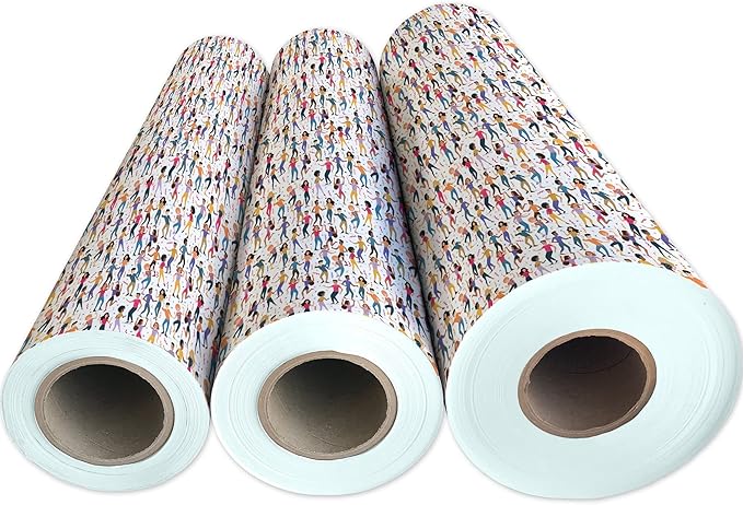 Jillson Roberts Bulk Gift Wrap, Everyday Gift Wrapping Supplies, Dance Party, 1/4 Ream 208 feet x 24 inches
