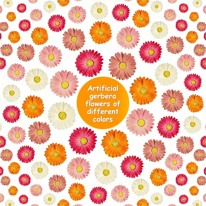 WILLBOND 36 Pieces Artificial Gerbera Daisies Flowers Fake Daisy Faux Boho Daisy Flowers Bouquet 15 in for Boho Birthday Decorations Wedding Home Decor (White,Pink,Yellow,Orange,Rose,Coral)