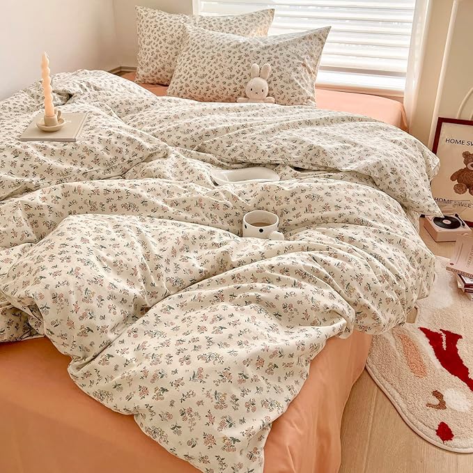 HighBuy Boho Floral Comforter Set Twin XL Bohemian Comfy Comforters for Twin XL Bed,Luxurious Soft Comforter with 2 Pillowcases,All Season,Skin Friendly Cooling Comforter for Women Girl