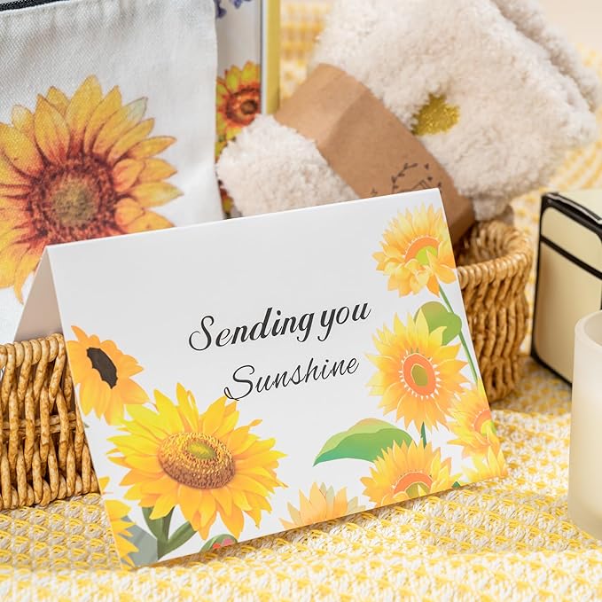 Birthday Gifts for Women, Self-Care Gift Box for Women - Sunshine & Sunflower Themed Relaxation Set, Encouragement Care Package for Best Friend (Birthday/Get Well/Thinking of You)