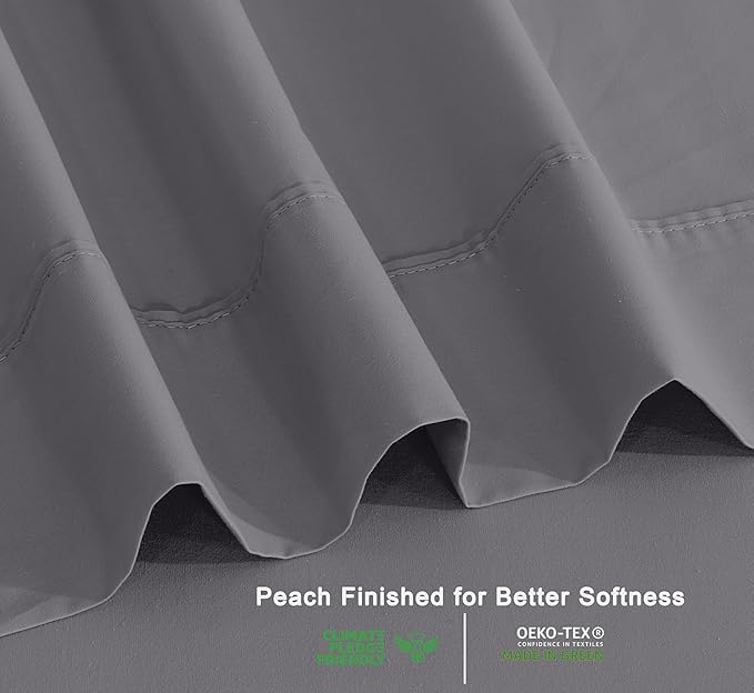RUVANTI 100% Organic Cotton Sheets King Size, Percale Weave, GOTS Certified, 4-Piece Set, Deep Pocket 15", Crisp & Breathable, Soft Durable Bedding, Sábanas Algodón Orgánico – Silver Filigree