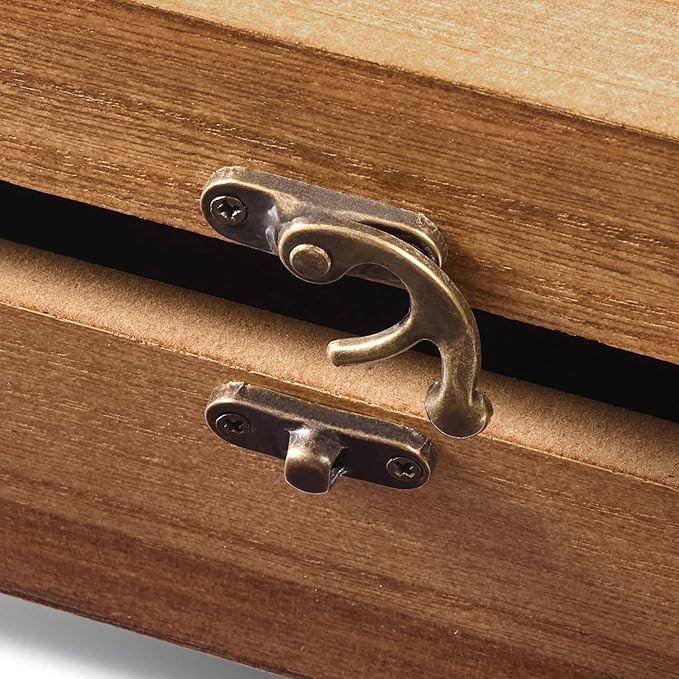 Let's Make Memories Personalized Wooden Keepsake Box With Hinged Lid - Wood Memento Box - Decorative Storage - Home Decor - For Couples, Wedding, Newlyweds - Laser Engraved - Love Script