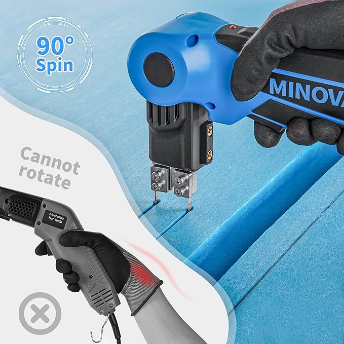 250W AC Rotatable Electric Hot Knife Foam Cutter Styrofoam Cutting Tool Kit Air Cooled Hot Knife Cutter Foam Cutting Tool Kit with Heavy-Duty Case