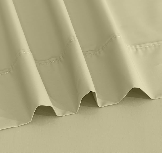RUVANTI 100% Cotton California King Sheet Sets, 4 Pieces, Soft & Breathable Percale Weave Bedding, Deep Pocket 14", Hotel Standard, Crisp Cool Feel & Durable, Perfect Dyed Sheets, Sage Green