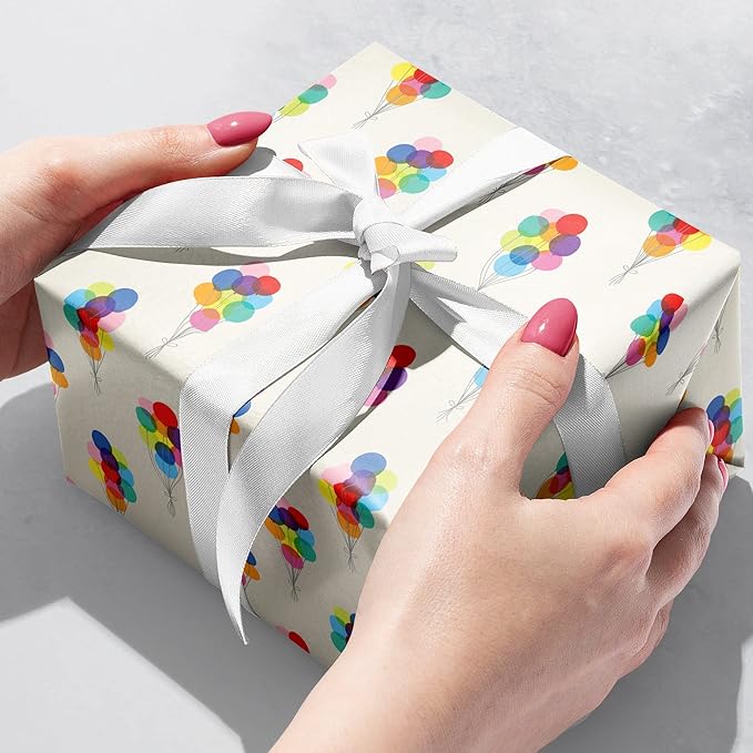 Jillson Roberts Bulk Gift Wrap, Everyday Gift Wrapping Supplies, Bunch of Balloons, Full Ream 833 feet x 24 inches