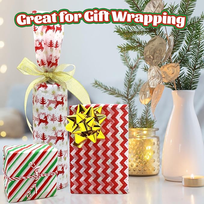 160 Sheets Christmas Tissue Paper for Gift Wrapping, Art & Craft - Assortment Holiday Tissue Paper, 20 x 20 inches