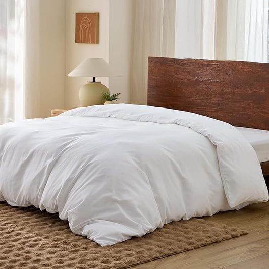 Bedsure Duvet Cover Oversized King Size - Only Includes 1 Duvet Cover (120"x98"), Hotel Luxury Soft Double Brushed All Season Bedding for Kids & Adults, Zipper Closure, NO Comforter, White