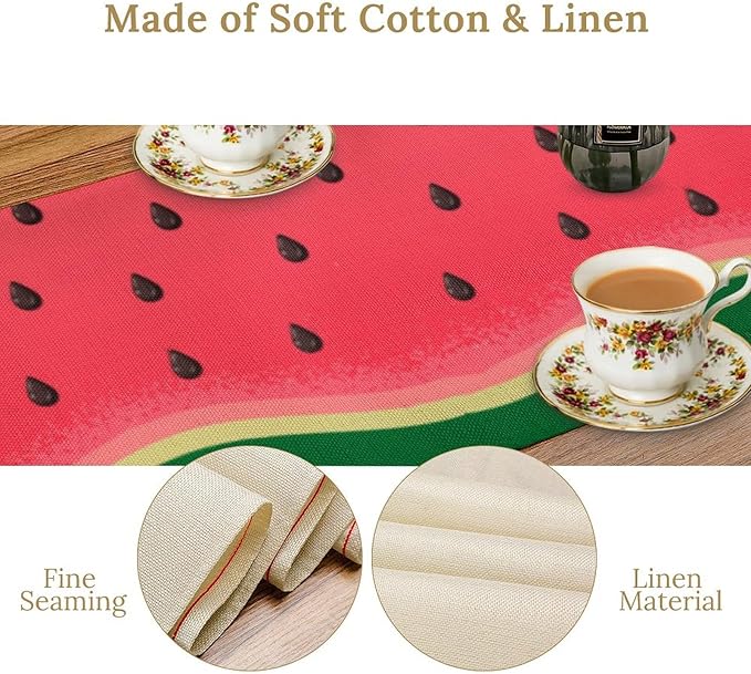 Watermelon Table Runner,Summer Fruit Tropical Birthday Party Decorations Dining Room Home Kitchen Table Decor 13 x 70Inches