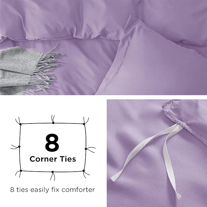 Bedsure Duvet Cover Full Size - Soft Double Brushed Bedding Set for Kids & Adults, Zipper Closure, 3 Pieces, Includes 1 Duvet Cover (80"x90") & 2 Pillow Shams, NO Comforter, Orchid Bloom
