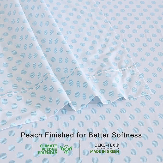 RUVANTI 100% Organic Cotton Sheets Full Size, Percale Weave, GOTS Certified, 4-Piece Set, Deep Pocket 15", Crisp & Breathable, Soft Durable Bedding, Sábanas Algodón Orgánico – Circle Imprint