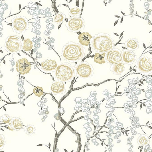 Orainege Peel and Stick Wallpaper Vintage Floral Contact Paper 17.7in ×393.7in Beige Floral Wallpaper Peel and Stick Removable Wall Paper for Bathroom Waterproof