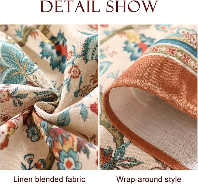 Linen Colorful Vintage Linen Square Tablecloth,Indian Block Print Colorfast Durable Table Cloth,Decor Table Cover for Kitchen,Dining,Tea Party,Thanksgiving,Christmas,67"*67"-Mangala