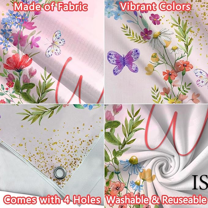 Sensfun A Little Wildflower is On Way Baby Shower Backdrop Banner Girl Wildflowers Party Decorations,Pink Wild Flowers Floral Theme Background for Girls Baby Shower Decor Photo Booth Props 10X7ft