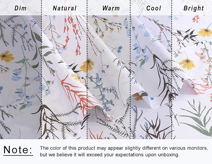 RUVANTI 100% Cotton Twin Sheets Set, 3 Pieces, Soft & Breathable Percale Weave Bedding, Deep Pocket 16", Hotel Standard, Crisp Cool Feel, Durable, Perfect Floral Bed Sheet, Aroma