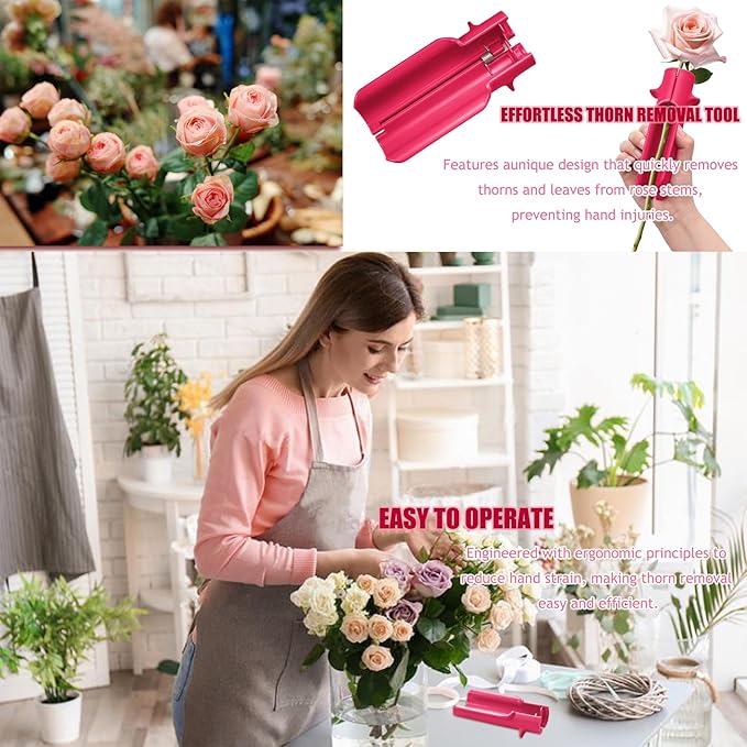 LeLehome Rose Thorn Stripper Tool - Upgraded Flower Cleaner & Leaf Remover for Gardening, Floral Arrangements - Perfect for Home, Florist, Flower Shop and DIY, Rose