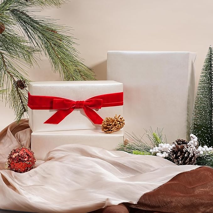 LaRibbons Off White Wrapping Paper, Mini Roll-17 Inch x 33 Feet, Christmas Gift Wrap Paper Rolls, Perfect for Holiday, Wedding, Valentine's Day, Birthday, Baby Shower