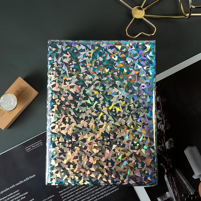 RUSPEPA Silver Geometric Pattern Colorful Metallic Wrapping Paper-81.5 Sq Ft-Solid Color Paper Perfect for Party, Wedding, Birthday, Christmas, Baby Show -30Inch X 32.8Feet