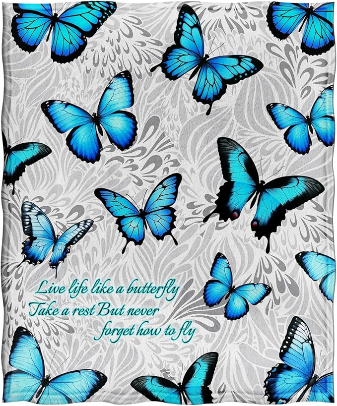 Jekeno Butterfly Throw Blanket Gifts for Women Girls, Christmas Birthday Valentines Butterfly Lovers Gifts for Adult Kids, Butterflies Blanket Decor for Home Bed Couch