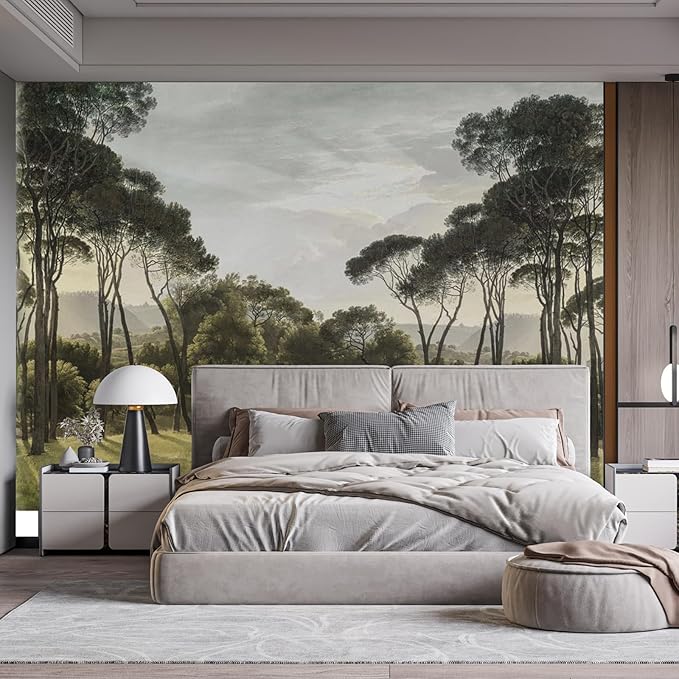 Wall Mural Peel and Stick Vintage Floral Mural- Thick Canvas Waterproof Wallpaper Art for Living Room Bedroom, Large Self-Adhesive Decor (Color-6, 197×120 inch)