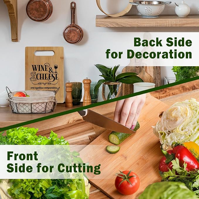 Lacama Wine Gifts Cheese Gifts for Women Cutting Board, Funny Wine Gift for Christmas Birthday for Mom Men Women Frinends Family, Kitchen Decorative Bamboo Cutting Board