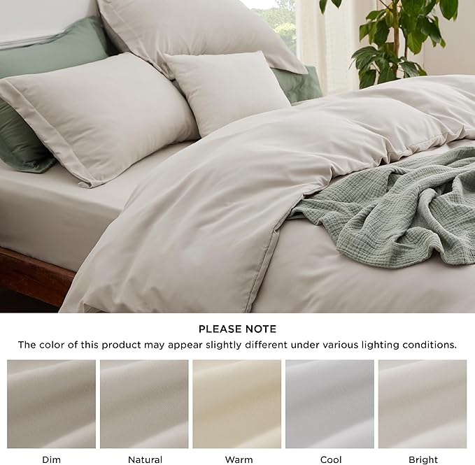 Bedsure Duvet Cover with Fitted Sheet Full - Deep Pocket, Hotel Luxury Soft Double Brushed Bedding Set with Zipper Closure, Includes 1 Duvet Cover, 1 Fitted Sheet, 2 Pillow Shams, NO Comforter, Linen