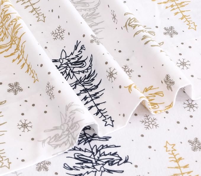 RUVANTI Flannel Sheets Full Size - 100% Cotton Double Brushed Bed Sheets Set, Deep Pockets 16 Inches, All Seasons Breathable & Extra Soft Full Sheets, Warm & Cozy, 4 Piece, Christmas Tree