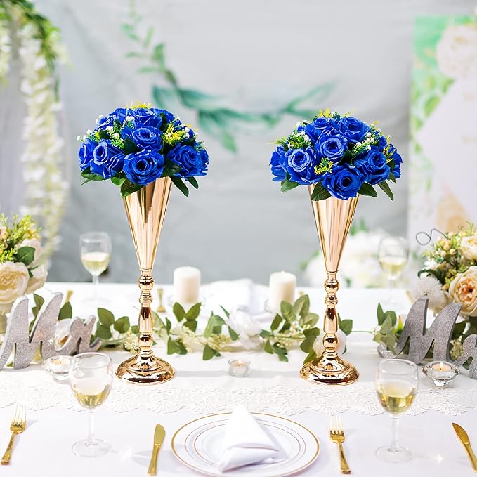 Flower Centerpieces for Wedding Tables: Wedding Table Decorations Royal Blue Flower Balls Centerpieces for Engagement Cerebration Party Center Pieces 2 Packs