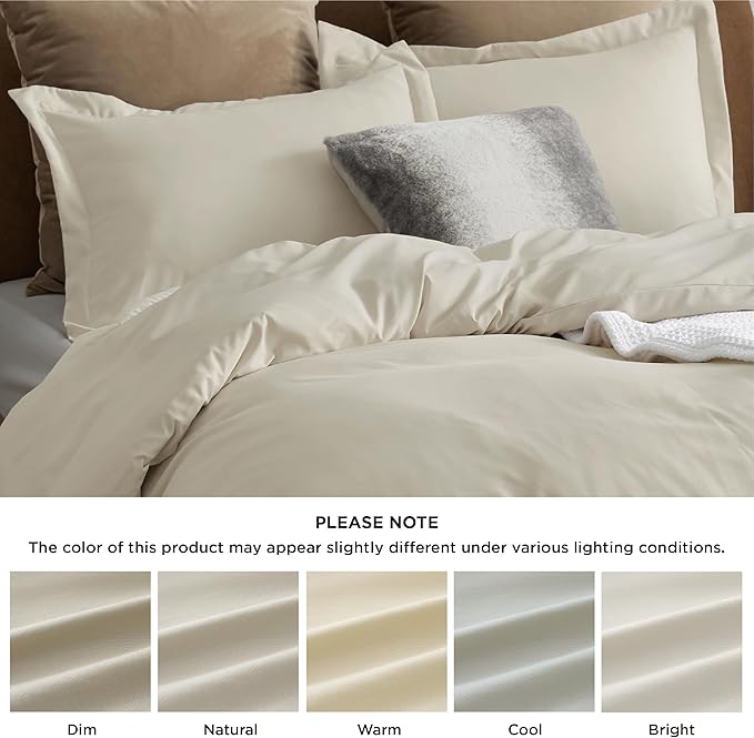 Bedsure Duvet Cover Queen Size - Only Includes 1 Duvet Cover (90"x90"), Hotel Luxury Soft Double Brushed All Season Bedding for Kids & Adults, Zipper Closure, NO Comforter, Linen