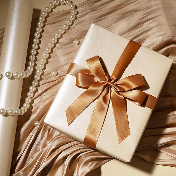 LaRibbons Off White Wrapping Paper, Mini Roll-17 Inch x 33 Feet, Christmas Gift Wrap Paper Rolls, Perfect for Holiday, Wedding, Valentine's Day, Birthday, Baby Shower