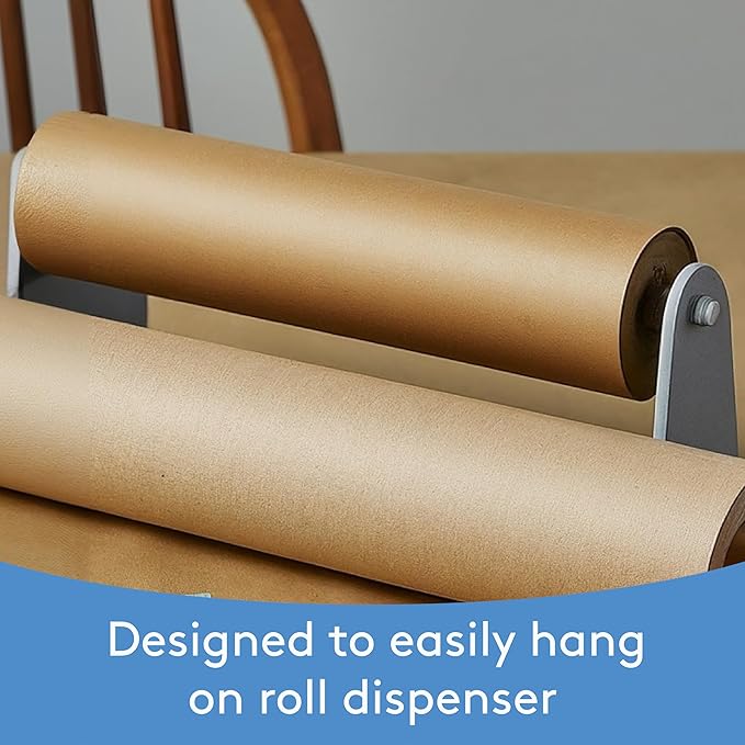 Craft Paper Roll, Bulletin Board Paper, 17.75 Inches x 1200 Inches Brown Paper Roll, Jumbo Butcher Paper Roll, Eco Friendly Kraft Paper Roll, Brown Wrapping Paper for Christmas Gifts, Shipping Paper