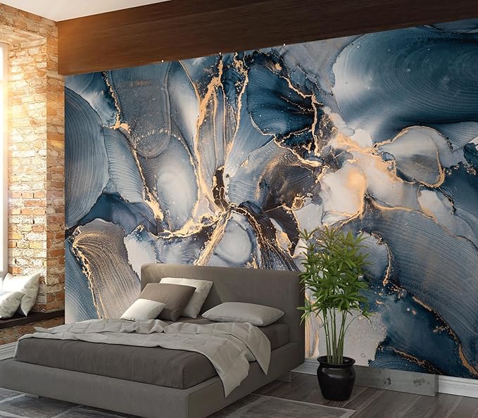 Cliouar-Shining Golden Texture imitating Marble Cutting Peel and Stick 160" x 114"