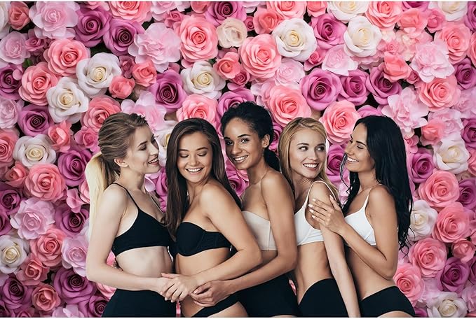 Pink Red Roses Backdrop Flowers Floral Wall Photography Background Baby Shower Wedding Birthday Party Banner Anniversary Decorations Girls Children Adults Portrait Video Studio Prop 10x6.5ft