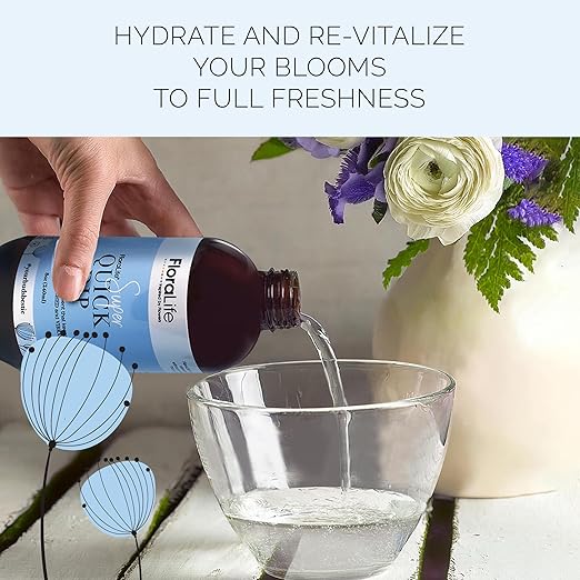 FloraLife Fresh-Cut Flowers Care Kit - Nutrition, Hydration, & Cleaning Solution with Cutting Shears