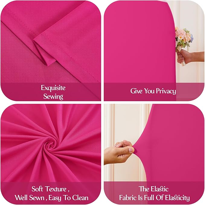 Gradient Pink Arch Backdrop Cover 6FT 5FT 4FT Arch Covers Stretchy Backdrop Set of 3, Party Arch Cover Spandex Fitted Fabric Hot Pink Wedding Arch Covers for Baby Shower Birthday Party Decoration