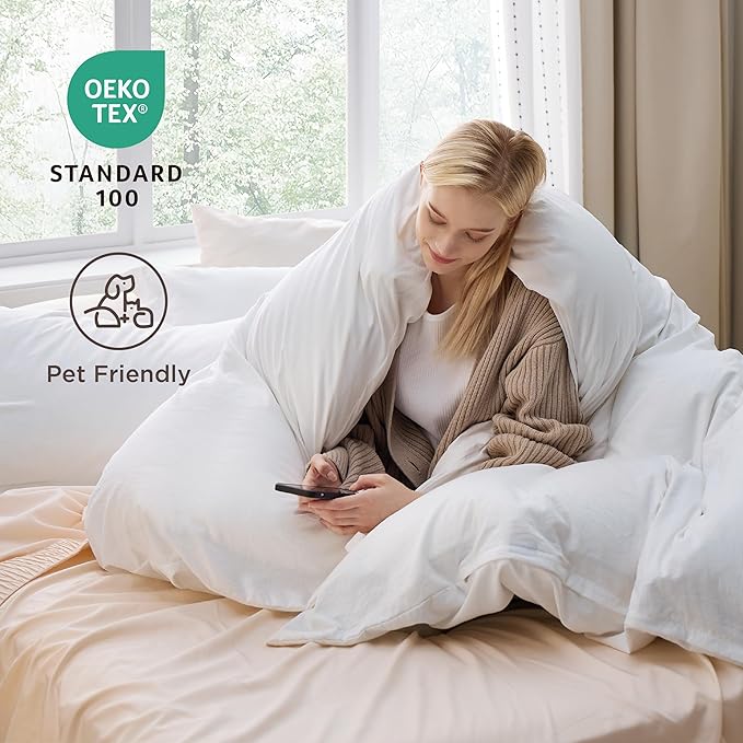 Bedsure Twin Duvet Cover Only - Prewashed Extra Soft All Season Bedding, Includes 1 Duvet Cover Twin Size 68x90 Inches with Zipper Closure, White, Comforter Not Included