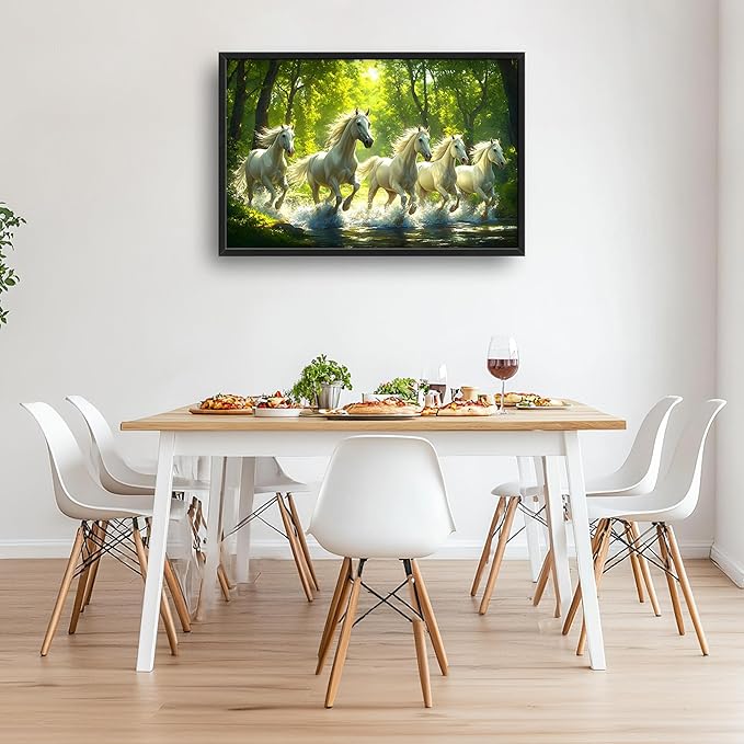 Forest Horses Large Decor Wall Art Framed Pictures for Living Room, Running Horse Oversized Canvas Print Painting Modern Extra Large Framed Artwork for Bedroom Office Home Decor 36"x24"