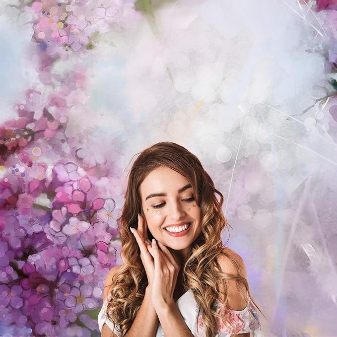 Abstract Watercolor Painting Pink Apricot Tree Flower Backdrop Soft Colorful Blur Style with Bokeh Spring Floral Seasonal Nature Photography Background Grunge Paper Background Decor Vinyl 7x5ft