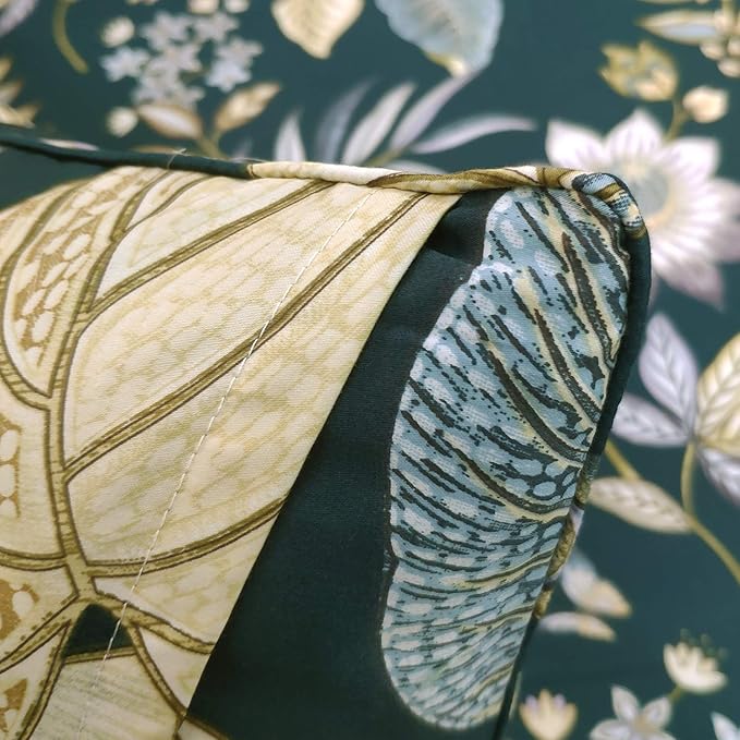 FADFAY Sheets Set Twin Teal Elegant Floral Bedding Tropical Plam Leave Sunflower Bedding 800 Thread Count Luxury Summer Sheets 100% Egyptian Cotton Deep Pocket Bed Sheets Set, 4 Pieces-Twin Size