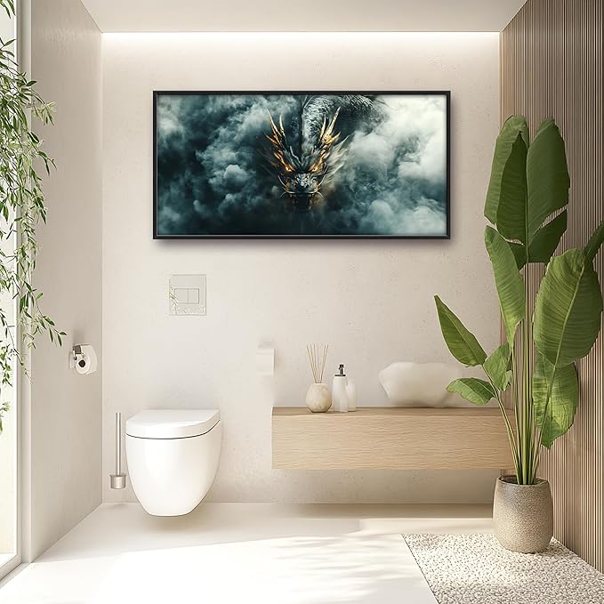 Chinese Dragon Large Wall Art Framed Wall Decor for Living Room Asian Dragon Pictures Oversized Canvas Print Painting Modern Extra Large Framed Artwork for Bedroom Office Home Decor 60"x30"