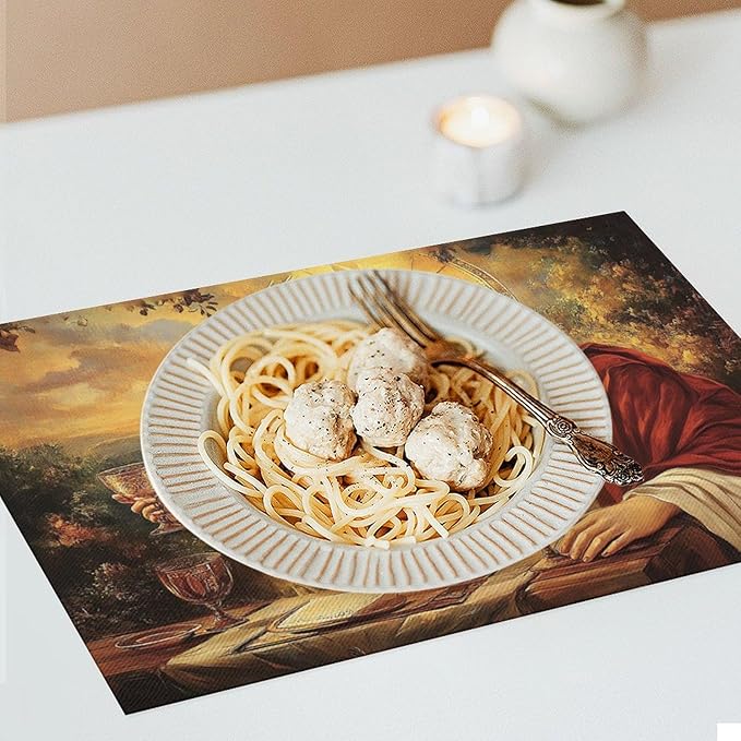 Christian Jesus Placemats Set of 6 Christian Gift Religious Jesus Christ Faith Place Mat Machine Washable Place Mats for Dinner Table Mats 6 PCS