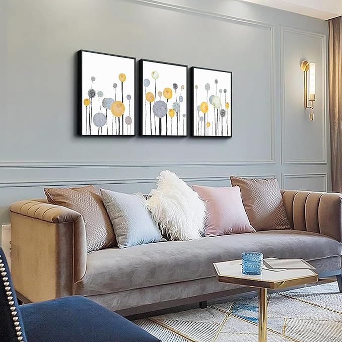 Black Framed Wall Art For Living Room Bedroom Wall Hanging Decor Office Decor Abstract Watercolor Painting Flowers Wall Pictures Kitchen Wall Decoration Artwork Home Decor 3 Piece Framed Art Prints