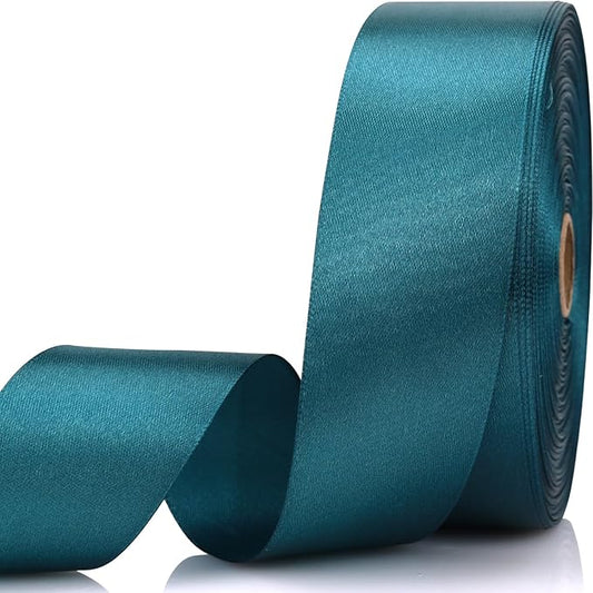 1-1/2 Inch 60 Yards Greenish Blue Solid Satin Ribbon for Gift Wrapping,Craft Floral Bouquets,Wedding Party,Timeless Flower,Decoration Floral Hair,Balloons