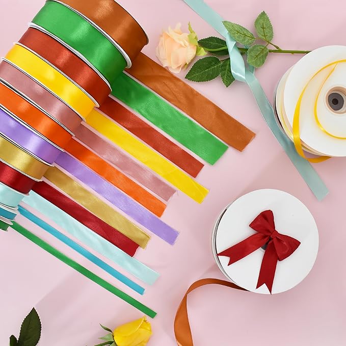 TONIFUL 1-1/2 Inch (40mm) x 100 Yards Lemon Light Yellow Wide Satin Ribbon Solid Fabric Ribbon for Gift Wrapping Chair Sash Valentine's Day Wedding Birthday Party Decoration Hair Floral Craft Sewing