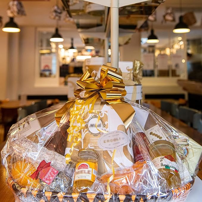Yotelab Extra Large Cellophane Bags, 40x50 Inch Clear Cellophane Wrap for Gift Baskets, 20Pcs Jumbo Huge Clear Basket Bags