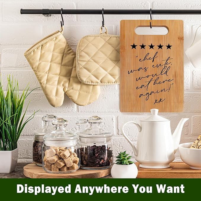 Lacama Funny Gifts for Women Kitchen Cutting Board,Appreciation Gift for Women Christmas Birthday, Chef Was Cute Would Eat Here Again Cutting Chopping Boards for Her, Mom, Sister, Friends